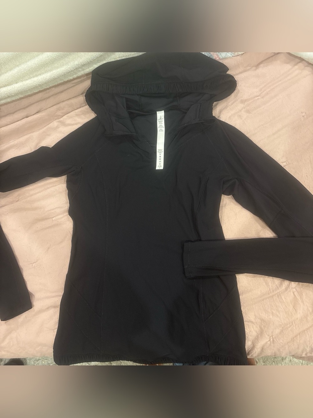lululemon athletica Black Hooded Long Sleeve Pullover